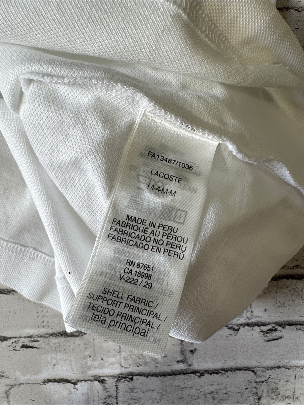 Lacoste mens M Medium classic fit white contrast collar pique polo shirt EUC - Picture 5 of 6